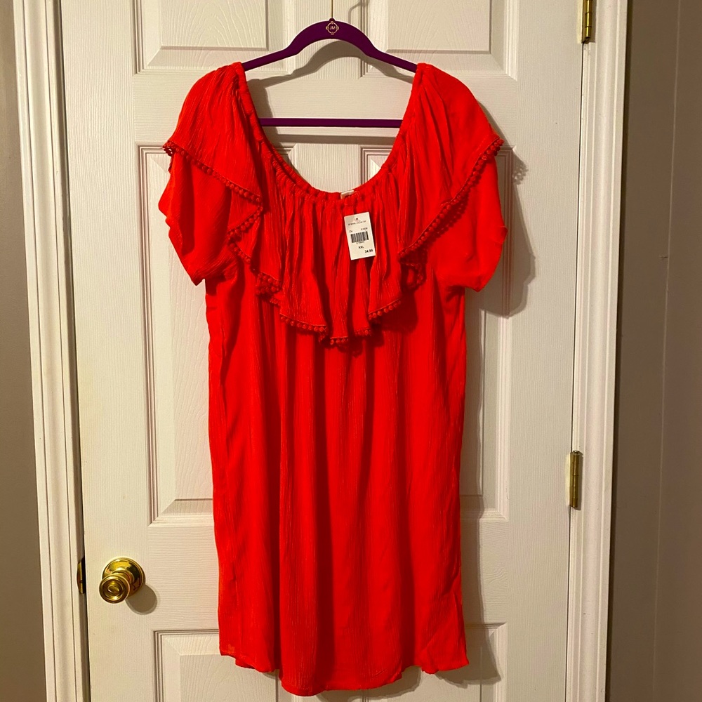 NWT Women’s Coral Shawl Collar Mini Dress - Sz XXL